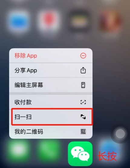 双桥苹果手机维修分享iPhone 15如何快速打开扫一扫 