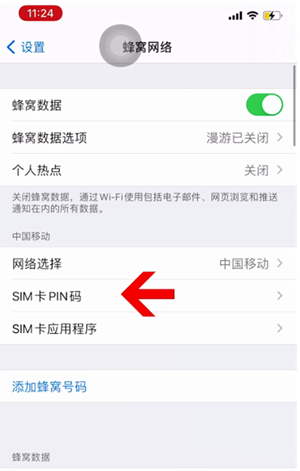 双桥苹果14维修网分享如何给iPhone14的SIM卡设置密码 